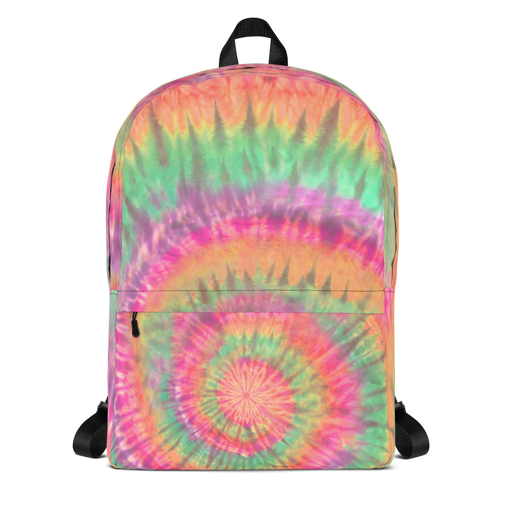 backpack laptop green pink tie die tie dye + trees – Goodsies.com